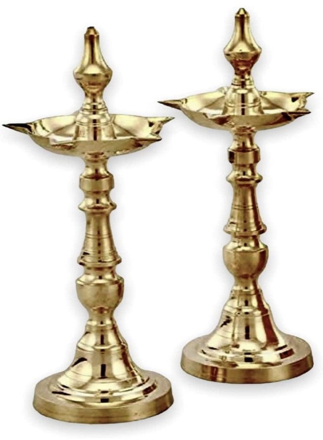 Brass Gallery معرض النحاس النحاسي ديوالي بوجا زيت ديا كاشي سامايي للجوفت والبوجا (الارتفاع 11 بوصة، كاشي سامايي) - Image 2